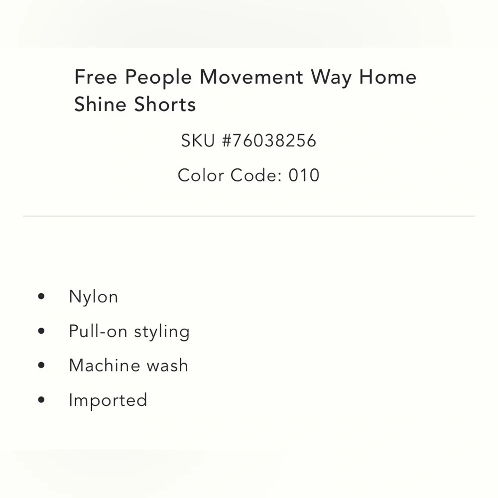 RARE Free People Movement Way Home Shine White Shorts Size Small 🪷 Like New - Picture 5 of 10